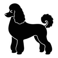 Graphic Art silhouette of a playful poodle dog, perfect for logos and pet branding vector