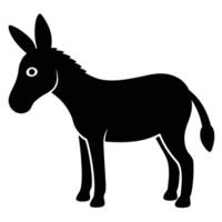 Fun and Cute Donkey Silhouette Icon for Graphic Design and Logos vector