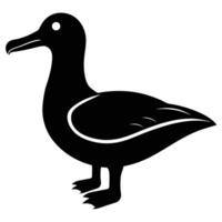 Charming Albatross Silhouette Icon for Seaside and Nature Artworks vector