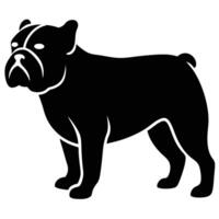 Abstract bulldog dog silhouette icon for logo, pet branding, and design vector