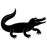 Alligator Silhouette Graphic Art Icon for Wildlife Conservation Projects vector