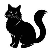 Stylish ragdoll cat silhouette icon ideal for pet-related creative projects vector