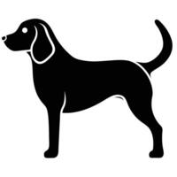 Beagle dog silhouette icon for logos, branding, and pet design vector