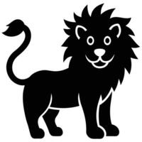 Cute and Playful Lion Silhouette Icon for Logos and Graphic Projects vector