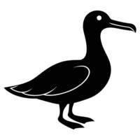 Charming Albatross Silhouette Icon for Coastal Nature and Bird Designs vector