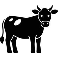 Playful Cute Cow Silhouette Icon for Farm and Agriculture Projects vector
