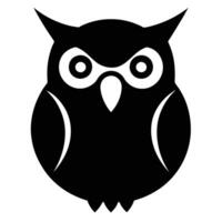 Stylized Owl Silhouette Icon, Cute Black and White Design vector