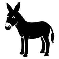 Charming Donkey Silhouette Icon for Farm Illustrations and Web Logos vector