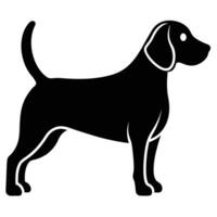 Minimalist beagle dog silhouette icon for logos and pet design purposes vector