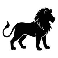 Powerful Lion Silhouette Icon for Logos and Web Illustrations vector