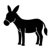 Adorable Donkey Silhouette Icon for Branding and Digital Designs vector