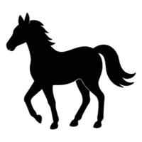 Minimalistic black horse silhouette icon for elegant design projects vector