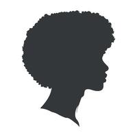 Black afro man silhouette on isolated background vector