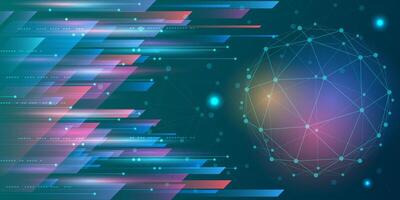Big data background. Artificial intelligence. Global network concept. Abstract geometric spherical shape with triangular shapes.Wireframe dotted sphere. High speed connection vector