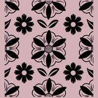 digital Floral Line Art Pattern . vector