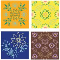 Elegant Floral Line Art Pattern Seamless Design vector