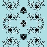 decorative Floral Line Art Pattern Seamless Design vector