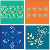 Elegant Floral Line Art Pattern Design vector