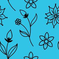 decorative Floral outline Pattern Seamless. vector