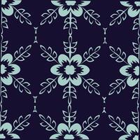 decorative Floral Line Art Pattern Seamless Botanical Design vector