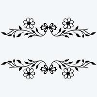digital Floral Line Art Pattern Botanical Design vector