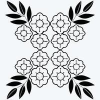 Elegant Floral Line Art Pattern. vector