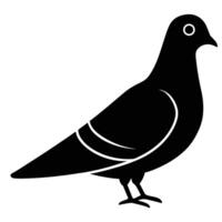 Stylized Pigeon Silhouette Icon with Wing Design vector