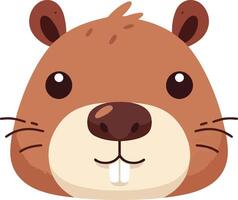 A cartoon groundhog head with a big nose vector