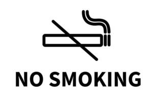 Black and white no smoking sign featuring a crossed-out cigarette icon, indicating areas where smoking is prohibited for health and safety reasons. vector