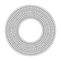 Simple round mandala design coloring book vector