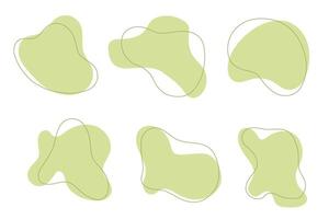 Organic amoeba blob shape, abstract shapes with line illustration isolated white background vector