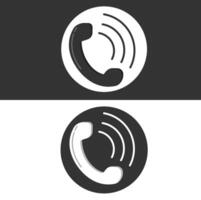 Phone icon with a phone receiver and a phone receiver icon vector