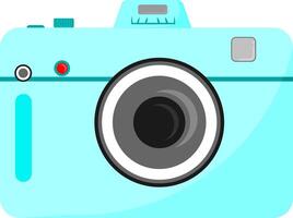 A cartoon camera with a blue background vector