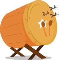 A cartoon drum with a face on it vector