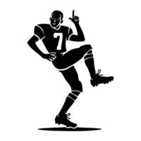 Silhouette of a football player doing a funny dance vector