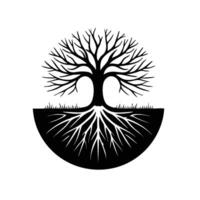 Silhouette of a tree logo design vector