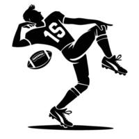 silhouette of a football player doing a funny pose vector