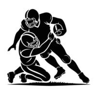 Silhouette of a Football Tackle Scene vector