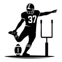 Silhouette of a football player punting the ball vector