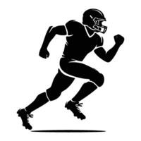 Silhouette of a football player running vector