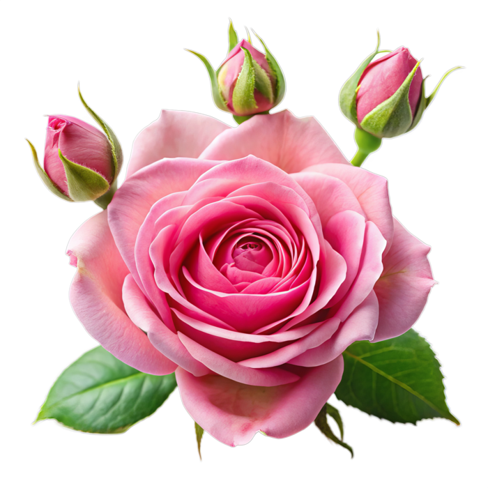 pink rose♡ stunning-pink-rose-with-buds-