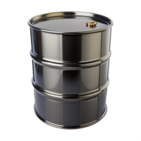 Shiny Black Oil Barrel Isolated on Transparent Background png