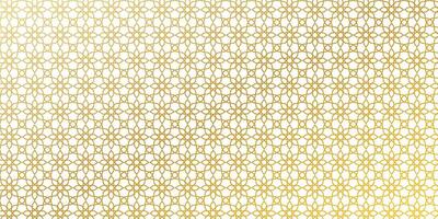 golden geometric pattern on white background, seamless islamic pattern, white background vector