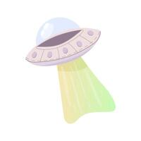 Space saucer alien, unidentified flying object. UFO simple illustration vector
