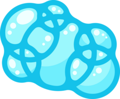 Soap foam bubbles. Cartoon bath sud clouds. Illustration of blue flat element. Liquid shape of shower gel, shampoo and splashes of detergent png
