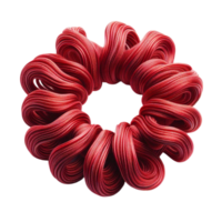 Glossy Red Hair Scrunchie with Soft Texture png