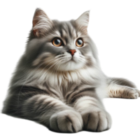 Fluffy Cat with Long Whiskers png