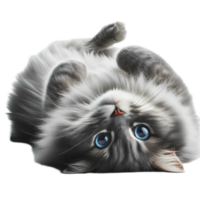 Cute Kitten Lying Upside Down png