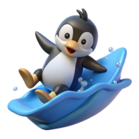 beautiful rustic Joyful Penguin 3D Render authentic png