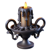 magnificent abstract Melted Wax Candle in Ornate Holder 3D Render premium png